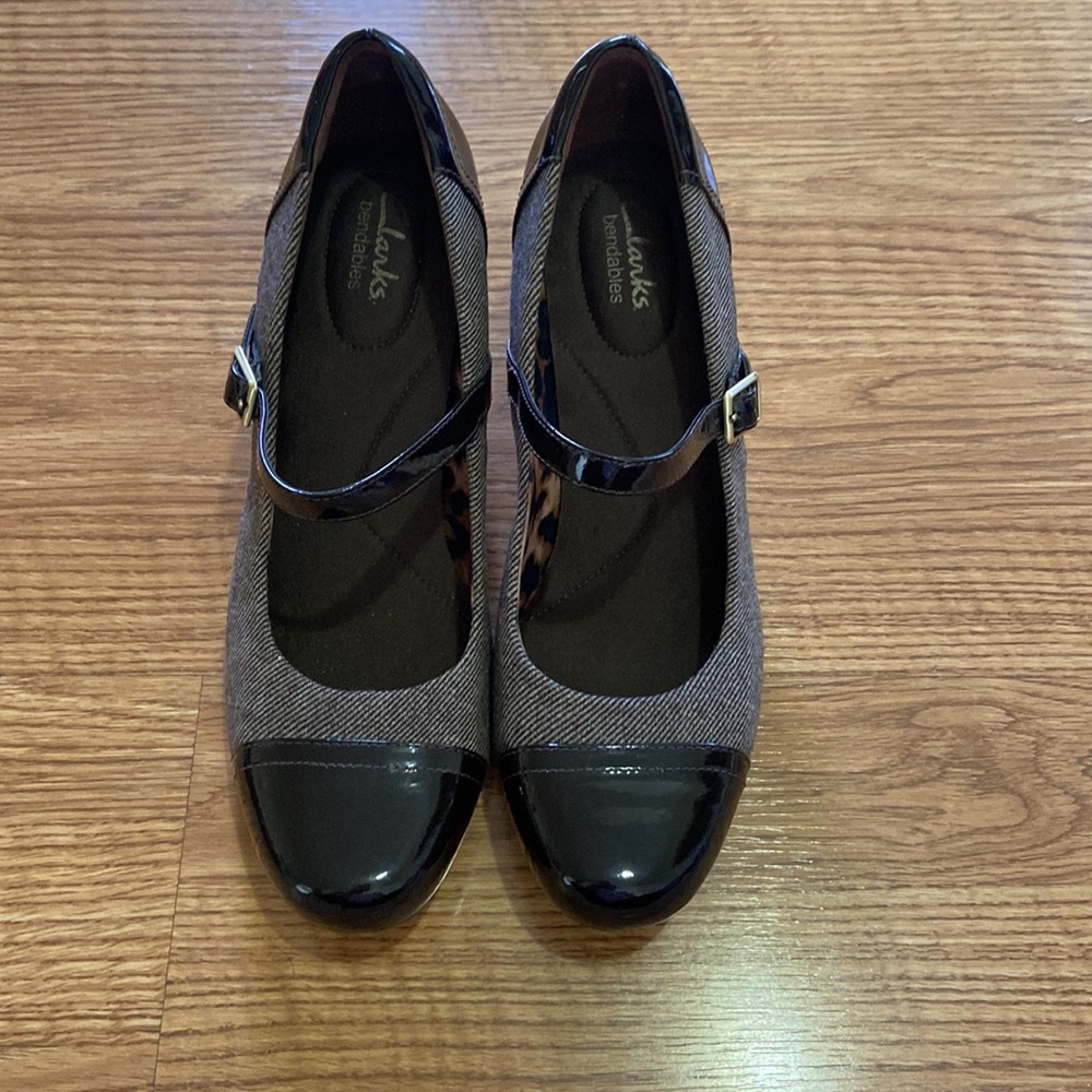 Clarks animal print  3" heels,Size 10M
